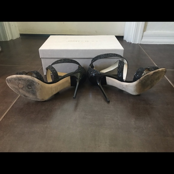 Jimmy Choo Heels / Sandals Lottie Black Glitter 39 - Picture 3 of 4